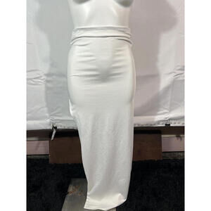 White Long Skirt with side Slit